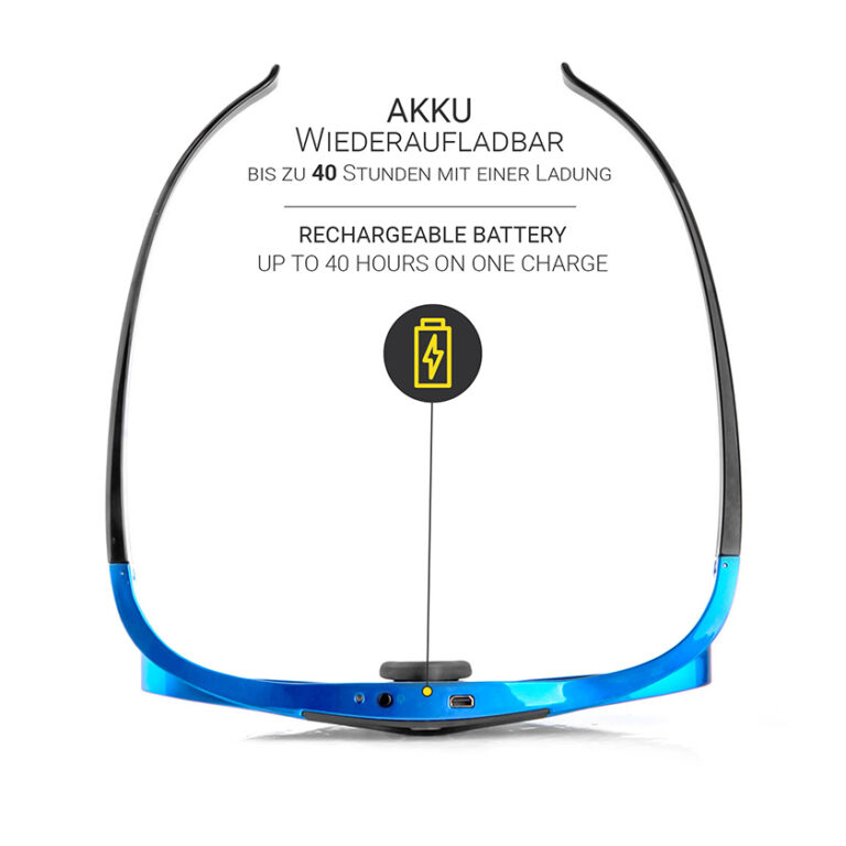 Lunettes 3D DLP Link Hi-Shock Blue Heaven - Compatibles Projecteurs DLP Acer, BenQ, Optoma... - Rechargeable, Autonomie 40h - Pour Films 3D Blu-ray à La Maison